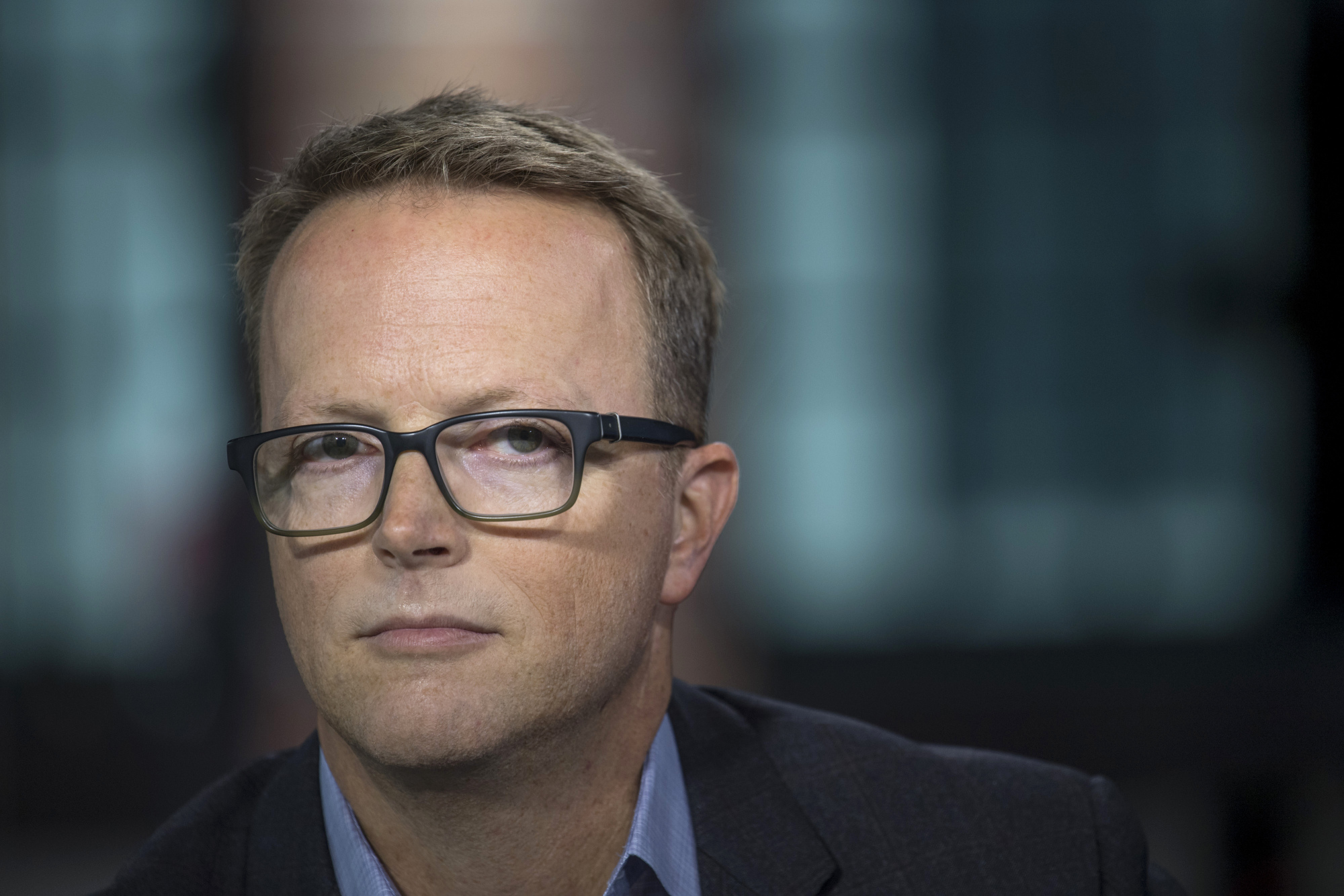 Scott Sanborn, chief executive officer of Lending Club Corp., listens to a question during a Bloomberg Technology interview in San Francisco, California, U.S., on Tuesday, Aug. 8, 2017. Sanborn discussed the company's path to recovery and bringing investors back to the platform. Photographer: David Paul Morris/Bloomberg
