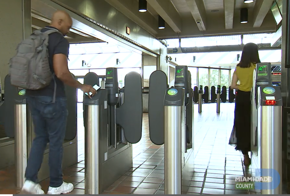 Contactless payments on Miami's Metrorail transit system