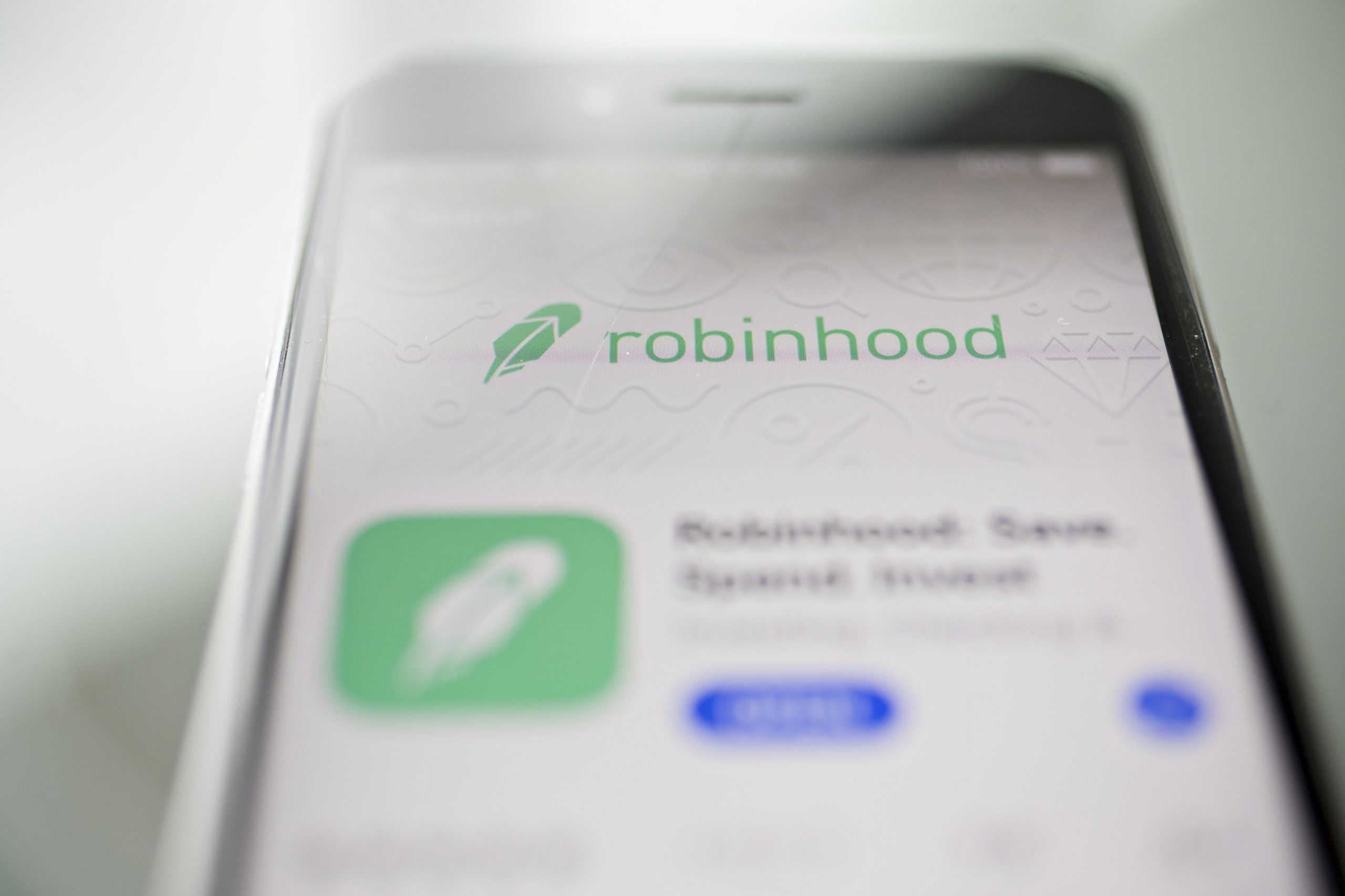 The Robinhood application is displayed in the App Store on an Apple Inc. iPhone in an arranged photograph taken in Washington, D.C., U.S. Photographer: Andrew Harrer/Bloomberg