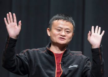 Jack Ma, billionaire and chairman of Alibaba Group Holding Ltd., gestures as he speaks during an event at Waseda University in Tokyo, Japan, on Wednesday, April 25, 2018. Ma, Alibaba co-founder, argues that nations from Japan to China need to develop their own semiconductor technology to get around Americas grip on the global chip market.