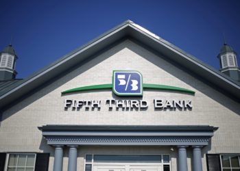 A Fifth Third Bancorp branch stands in Louisville, Kentucky. Photographer: Luke Sharrett/Bloomberg Mercury