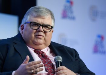 Agustin Carstens, chief executive officer of the Bank for International Settlements, speaks during the Institute of International Finance (IIF) Spring Membership Meeting in Tokyo, Japan, on Thursday, June 6, 2019. Bank of Japan Governor Haruhiko Kuroda says the most important role of financial regulation and supervision is to address market failures.