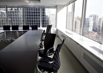 An empty conference room. Photographer: Daniel Acker/Bloomberg