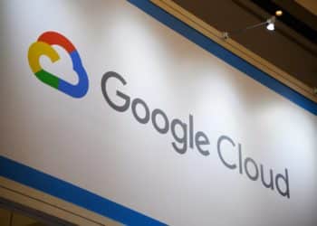 Signage for Google Cloud is displayed at the Google Inc. booth during the SoftBank World 2019 event in Tokyo, Japan, on Thursday, July 18, 2019. The founders of Southeast Asian ride-hailing giant Grab, indoor farming startup Plenty, Indian hotel chain OYO Rooms and payments service Paytm took the stage at an annual SoftBank conference to explain how artificial intelligence helps them stay on top in their respective fields. Photographer: Akio Kon/Bloomberg