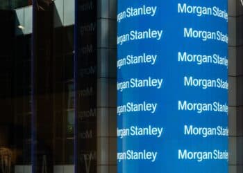 Signage outside Morgan Stanley headquarters in New York, U.S., on Tuesday, April 13, 2021. Morgan Stanley is scheduled to release earnings figures on April 16. Photographer: Jeenah Moon/Bloomberg