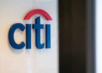 The logo of Citigroup Inc. at the entrance to the bank's office in Paris, France, on Monday, Feb. 27, 2023. Citigroup is building a new trading floor in Paris as the Wall Street giant prepares to nearly double its staff in the French city. Photographer Benjamin Girette/Bloomberg Photographer: Benjamin Girette/Bloomberg