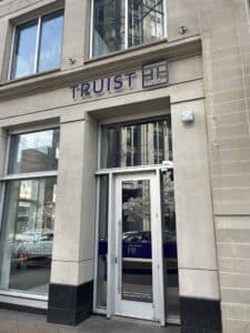 The outside of Truist's headquarters, Charlotte