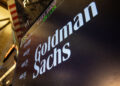 Goldman Sachs Group Inc. signage on the floor of the New York Stock Exchange (NYSE) in New York, U.S., on Friday, June 28, 2024. Wall Street traders sent stocks toward fresh all-time highs as signs of inflation cooling reinforced bets the Federal Reserve will be able to start cutting interest rates this year. Photographer: Michael Nagle/Bloomberg
